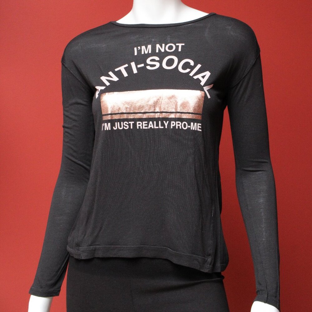 Bershka bsk & you Anti-Social Long Sleeve Shirt